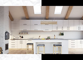 Weiße Küche mit schwarzen Möbelgriffen – sehen Sie, wie man sie elegant kombiniert!