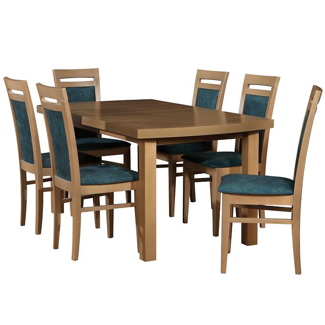 Esszimmer Set  Cyryl 1+6 St34 160x90+40 + W18 Eiche Wotan