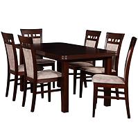 Esszimmer Set  Kastor 1+6 St14 160x200 +W32 Nuss