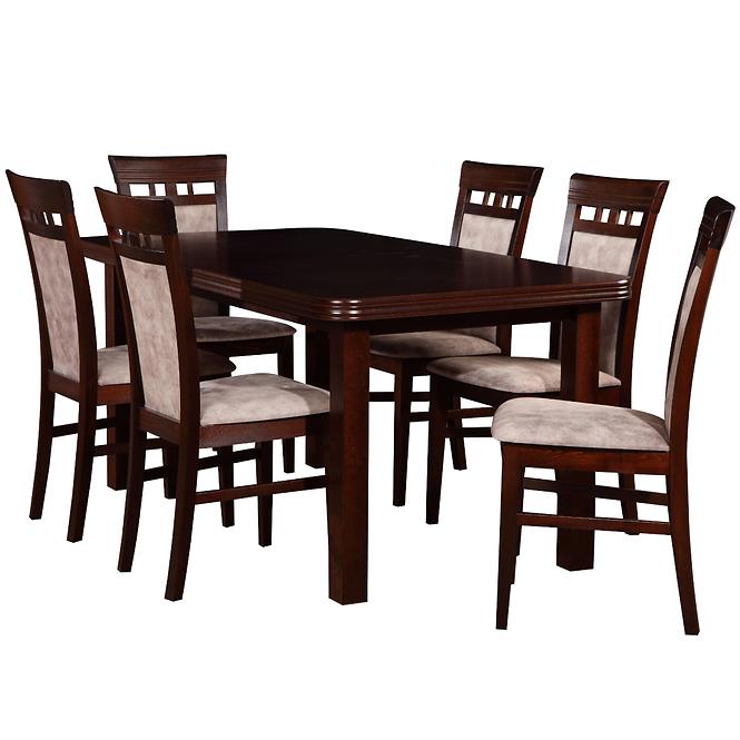 Esszimmer Set  Kastor 1+6 St14 160x200 +W32 Nuss