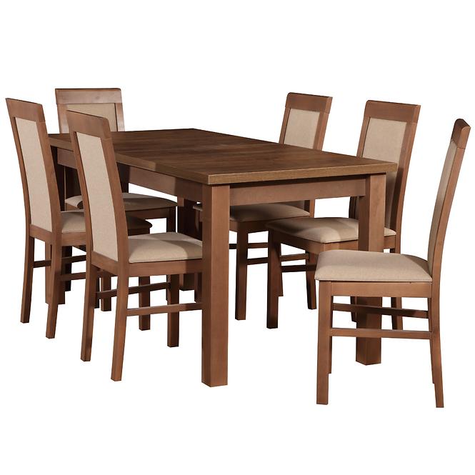 Esszimmer Set  Nike 1+6 St28 140x80+40 +W118 Eiche Lefkas