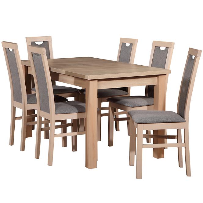 Esszimmer Set  Nestor 1+6 St28 140x80+40 +W78 Eiche Sonoma