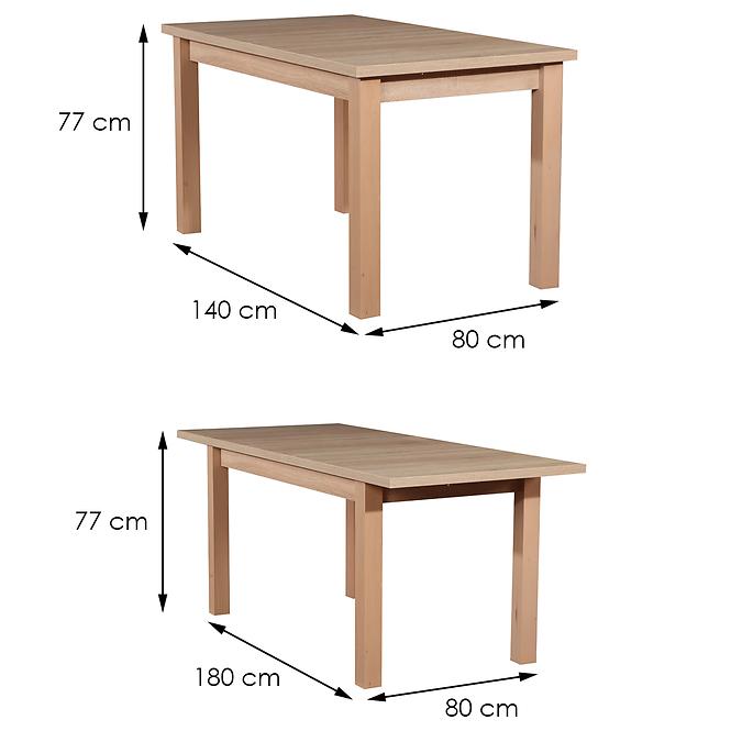 Esszimmer Set  Nestor 1+6 St28 140x80+40 +W78 Eiche Sonoma