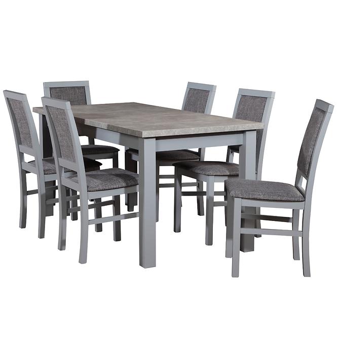Esszimmer Set  Maurycy 1+6 St28 160x80+40 +W98 Beton