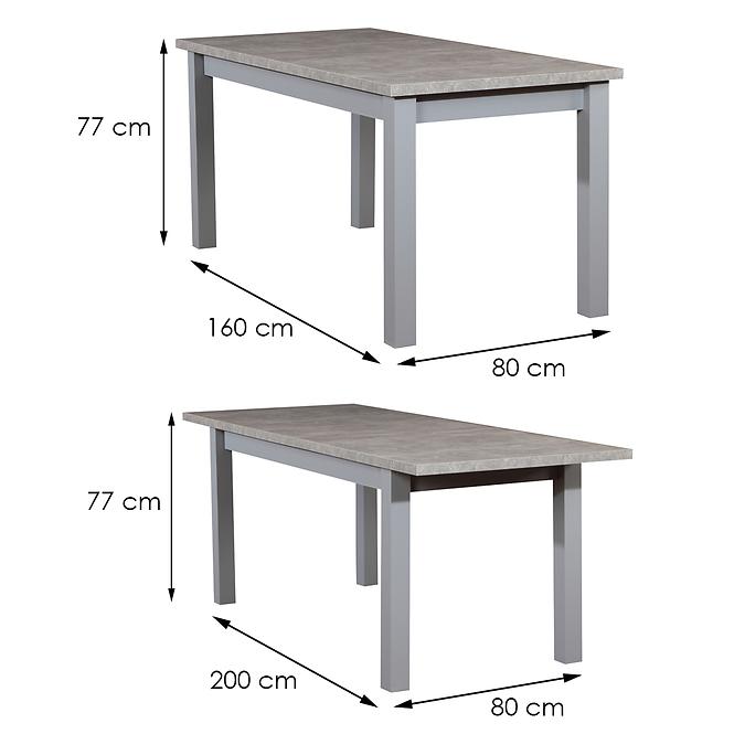 Esszimmer Set  Maurycy 1+6 St28 160x80+40 +W98 Beton
