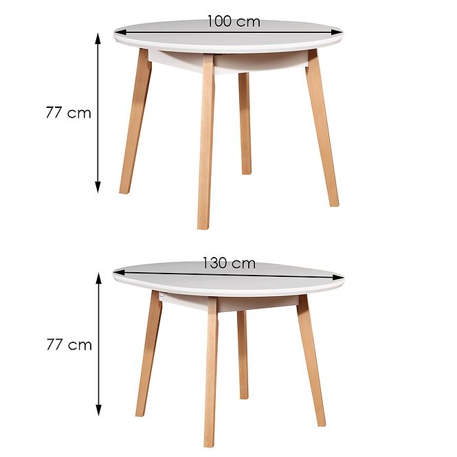 Esszimmer Set  Tycjan 1+4 St 39 100+30 +W114 Weiß/Buche