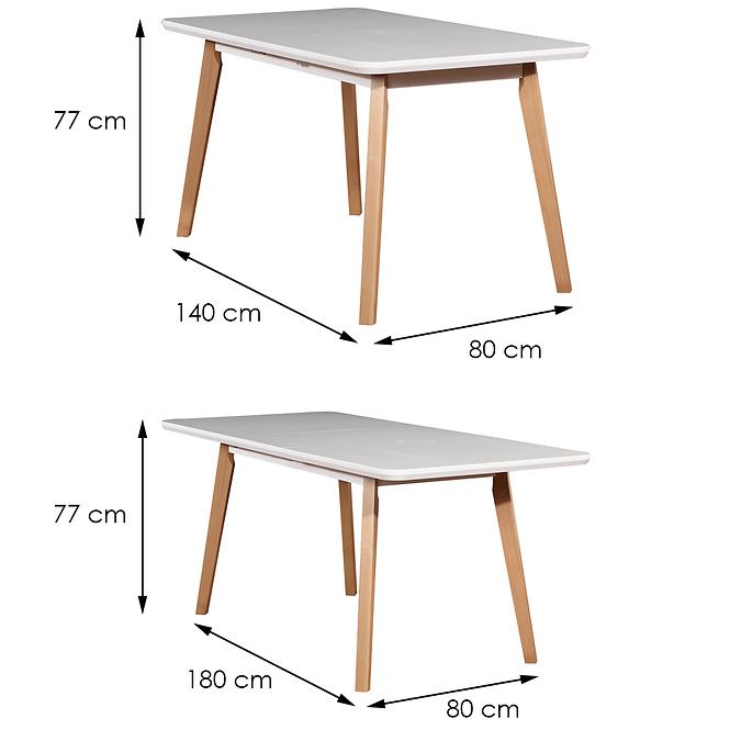Esszimmer Set  Zefir 1+6 St41 +W113 Weiß/Buche