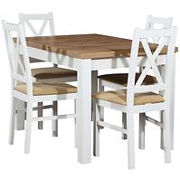 Esszimmer Set  Hebe 1+4 St30 120x80 +W113 Eiche Wotan/Weiß