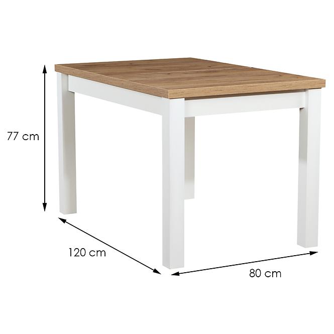 Esszimmer Set  Hebe 1+4 St30 120x80 +W113 Eiche Wotan/Weiß