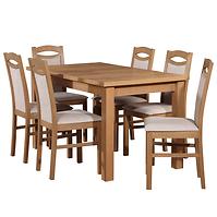 Esszimmer Set  Idalia 1+6 St28 140x80+40 +W120 Eiche Wotan