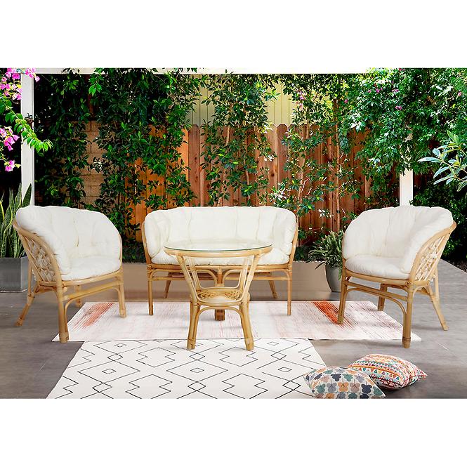 Gartengarnitur aus Rattan Tropicana Natural/Beige