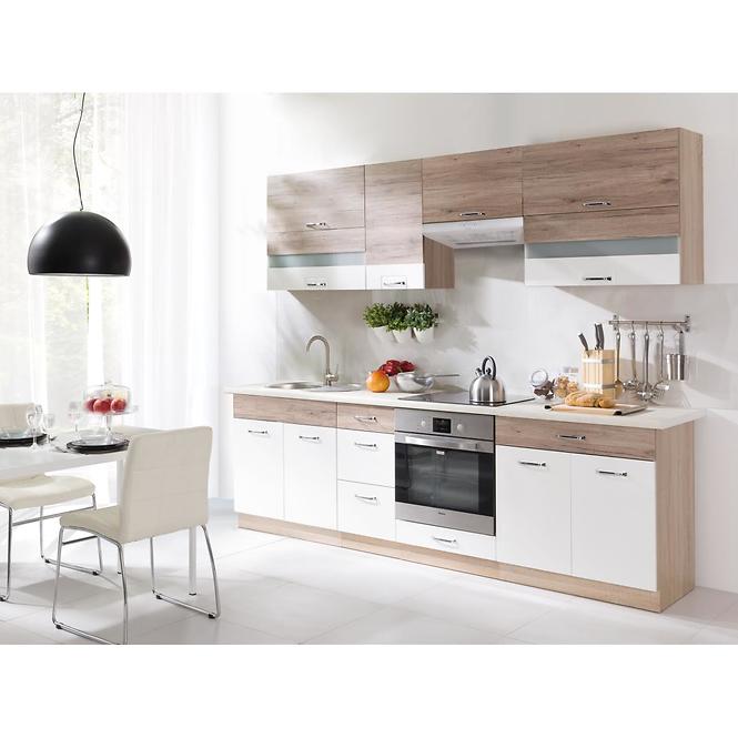 Küchenzeile  Econo 31G Eiche Sonoma/Weiß/San Remo