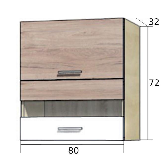 Küchenzeile  Econo 41G Eiche Sonoma/Weiß/San Remo