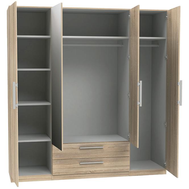 Schrank Cadisxo 200cm Eiche Sonoma/Spiegel