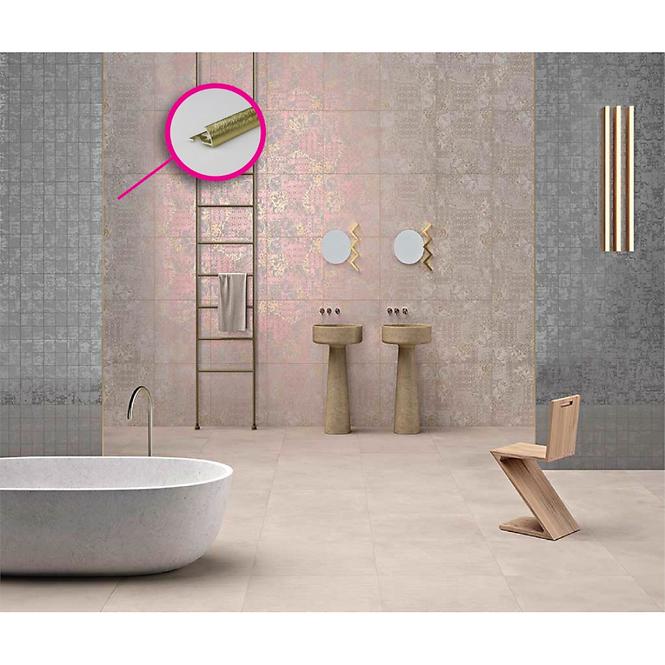 Profil Rondalu Alu Anod Gold Brushed Spiga 2700/27/10 mm