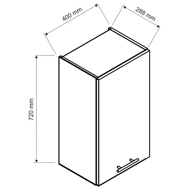 Küchenzeile Clara W40 P/L Graphitgrau / Eiche Artisan,2
