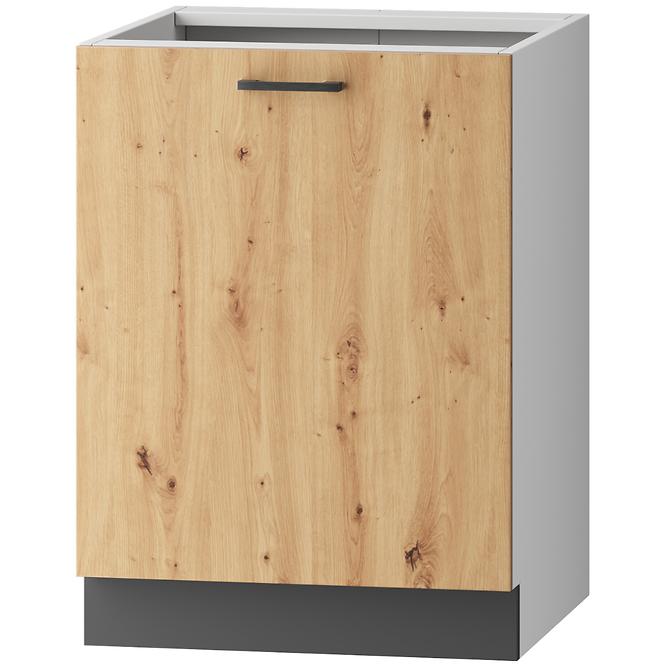 Küchenzeile Clara D60 P/L Graphitgrau / Eiche Artisan
