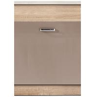 Türen für Einbauspülmaschine 60 Premio + Sockel Eiche Sonoma/Cappucino Glanz