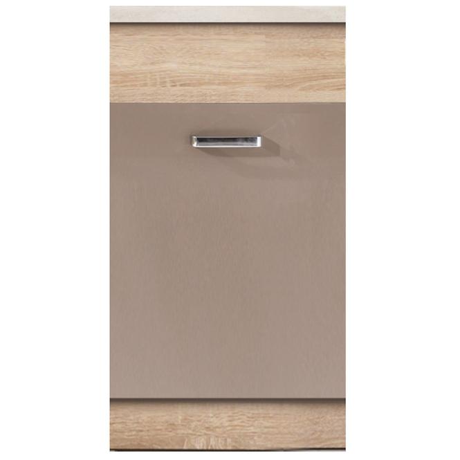 Türen für Einbauspülmaschine Premio 45 + Sockel Eiche Sonoma/Cappucino Glanz
