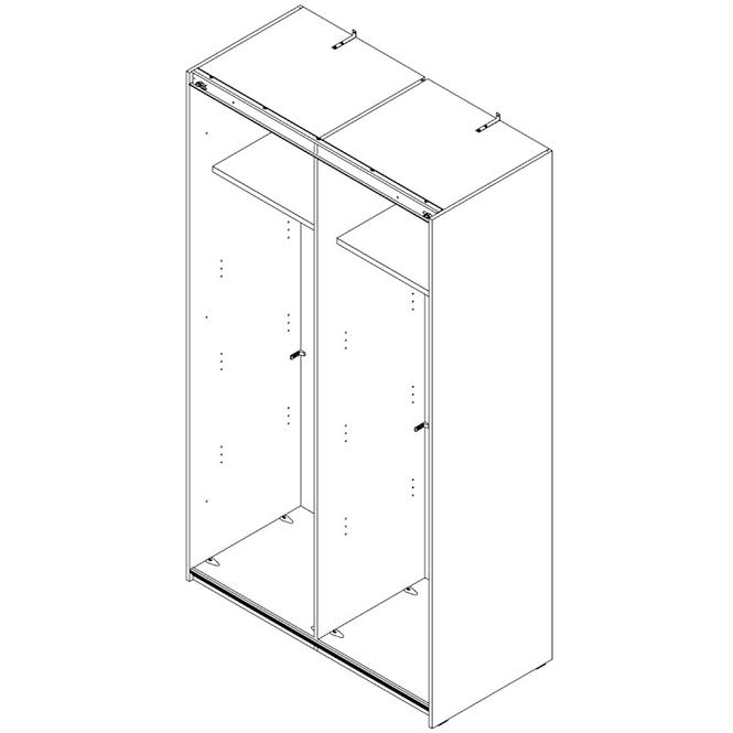 Schrank Sapporo 120cm Weißer Glanz,3
