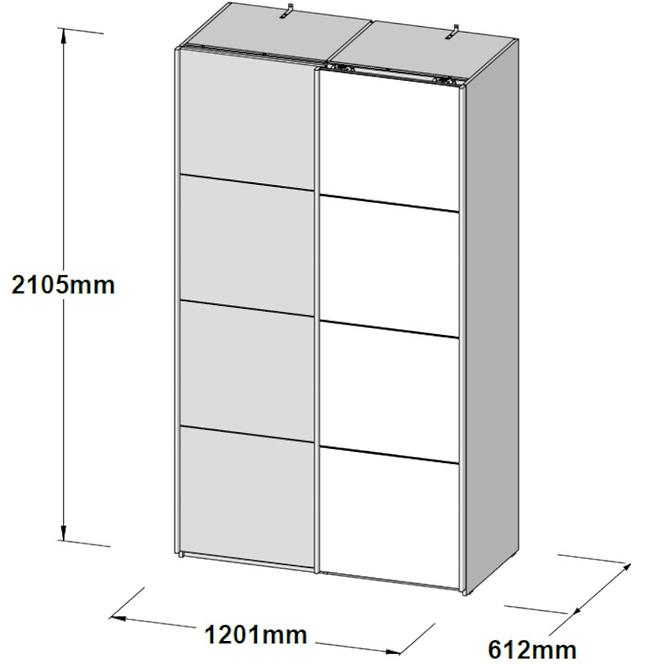 Schrank Sapporo 120cm Weißer Glanz,4