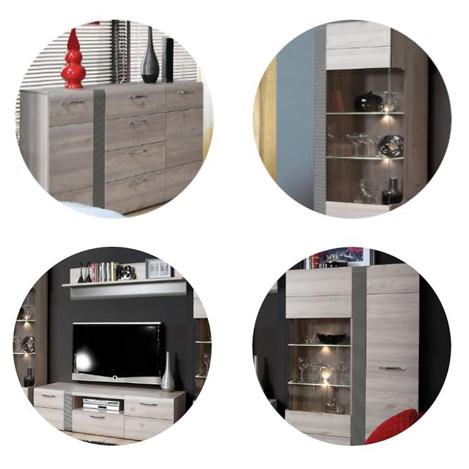 Kommode Locarno 90cm Eiche Nealson / Grau