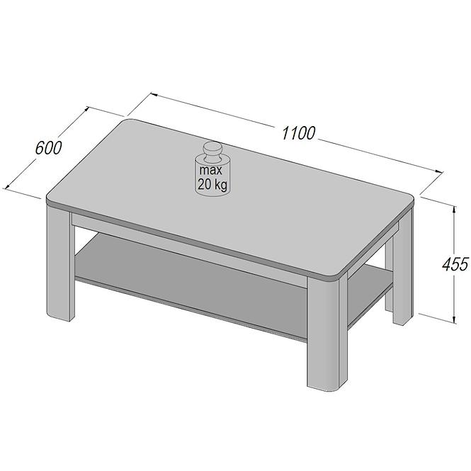Couchtisch Locarno 110cm Eiche Nealson / Grau
