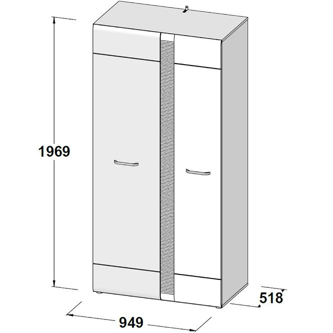 Schrank Locarno 95cm Eiche Nealson / Grau,3