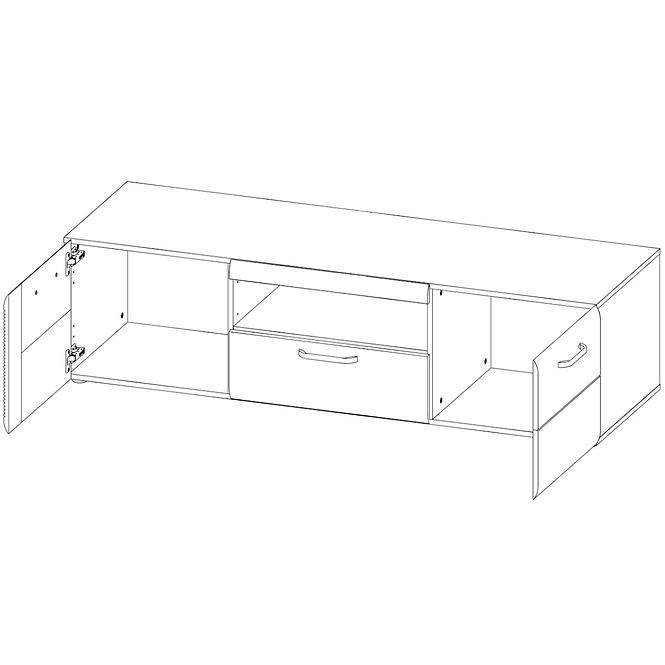 TV Tisch Locarno 160cm Eiche Nealson / Grau,4