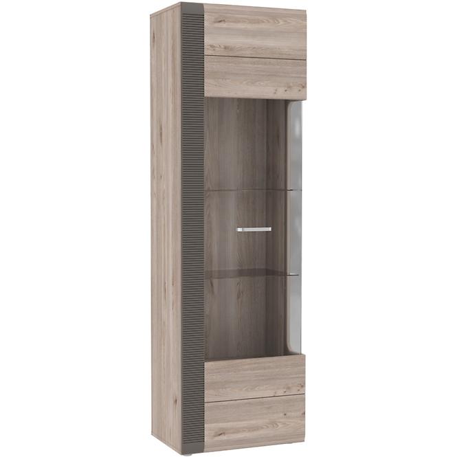 Vitrine 1D Locarno 60cm Eiche Nealson / Grau,2