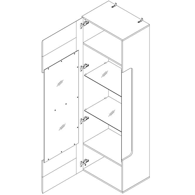 Vitrine 1D Locarno 60cm Eiche Nealson / Grau,5