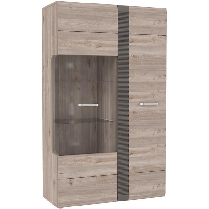 Vitrine 2D Locarno 95cm Eiche Nealson / Grau,2