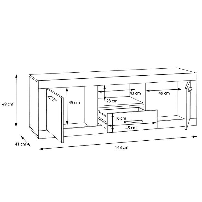 Tv Tisch Baccio 148cm Eiche Riviera,4
