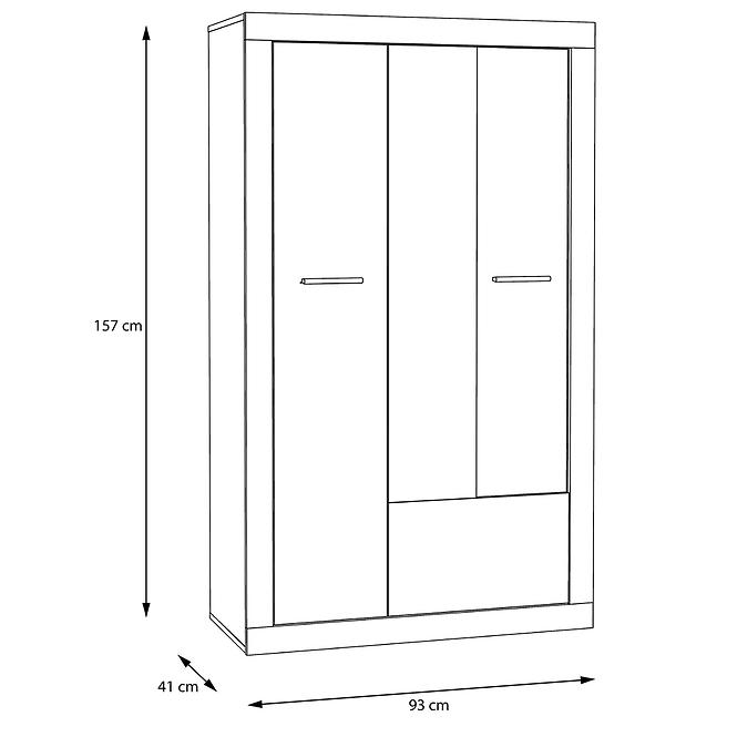Vitrine Baccio 2d 93cm Eiche Riviera