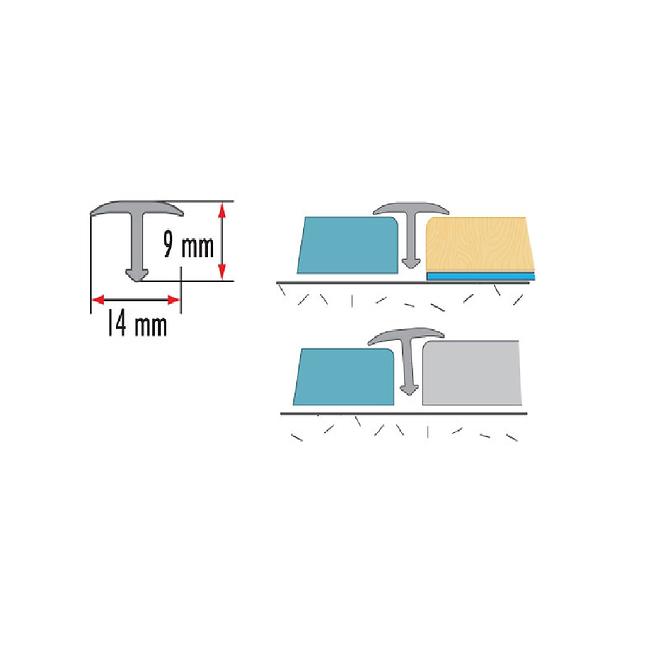 Profil T FG14 2,5m Eiche weiß