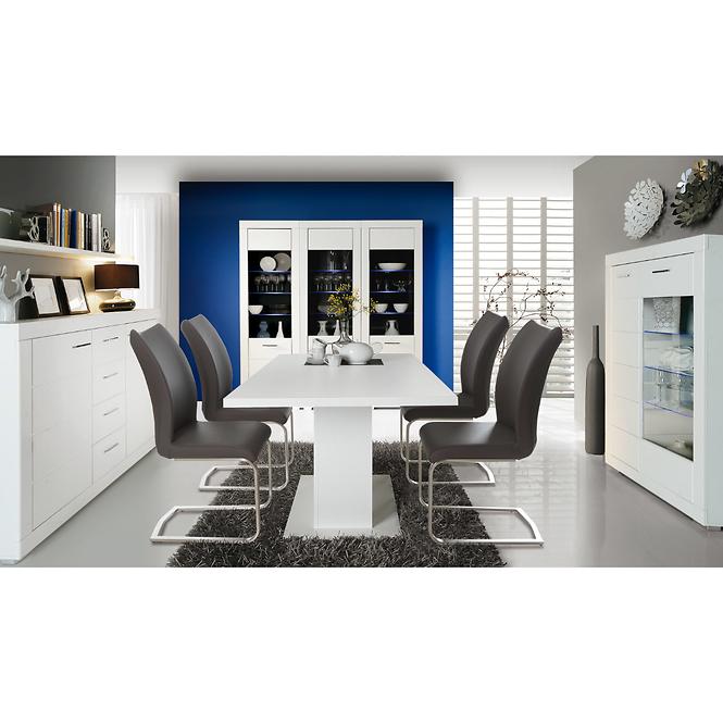 Vitrine Snow 1d1s3p 101cm Weiße Matte,9