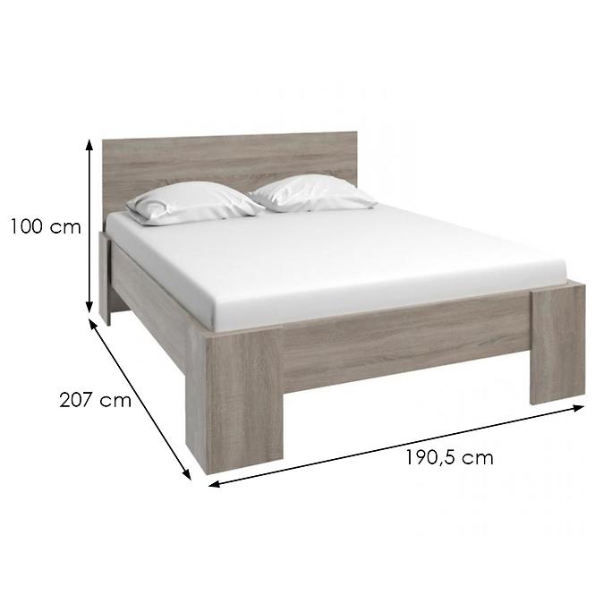 Bett Montana 190cm Eiche Trüffel, L2