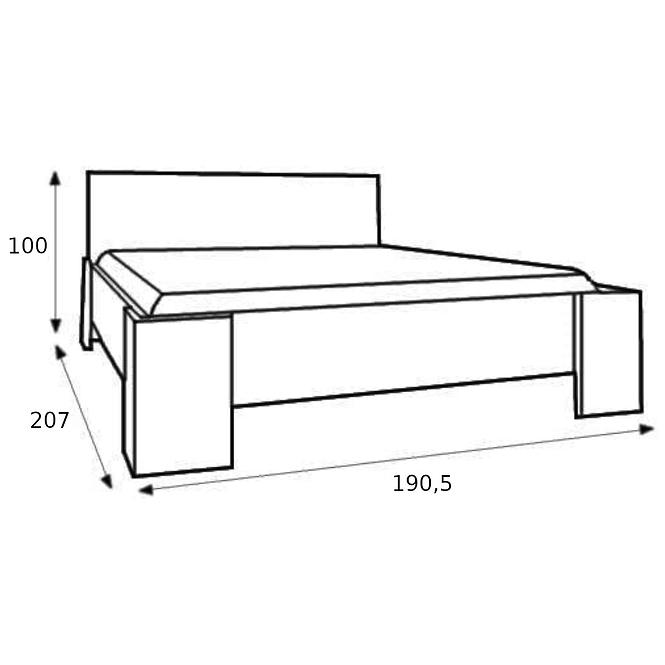 Bett Montana 190cm Eiche Trüffel, L2