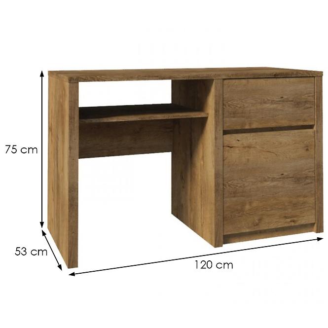 Schreibtisch Montana 120cm Eiche Lefkas, B1,2