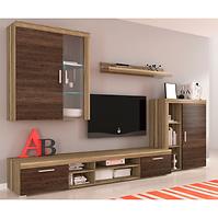 Wohnwand Toronto 197cm Country Grau/Arusha Venge
