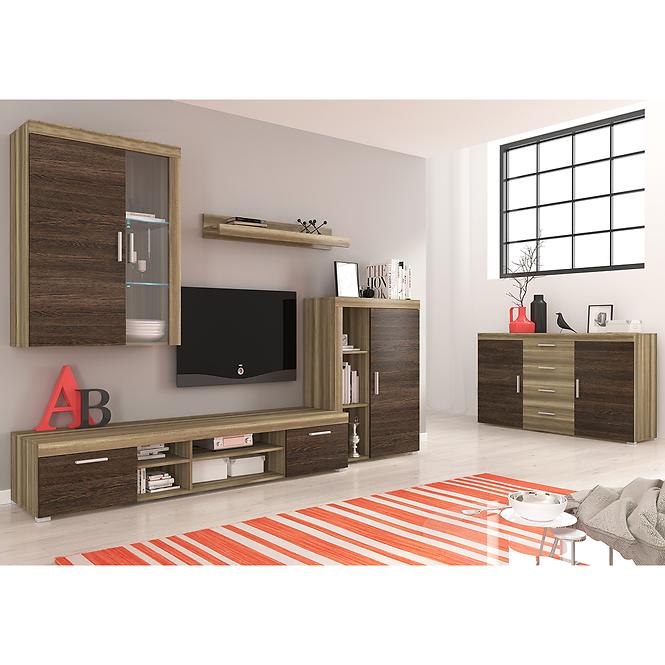 Wohnwand Toronto 197cm Country Grau/Arusha Venge
