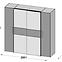 Schrank Kalixtus 200cm 4D Sandeiche / Weiß,4
