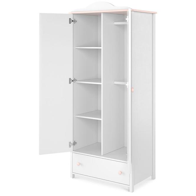 Schrank Luna 85cm 2D Weiß / Pink LN-12,2