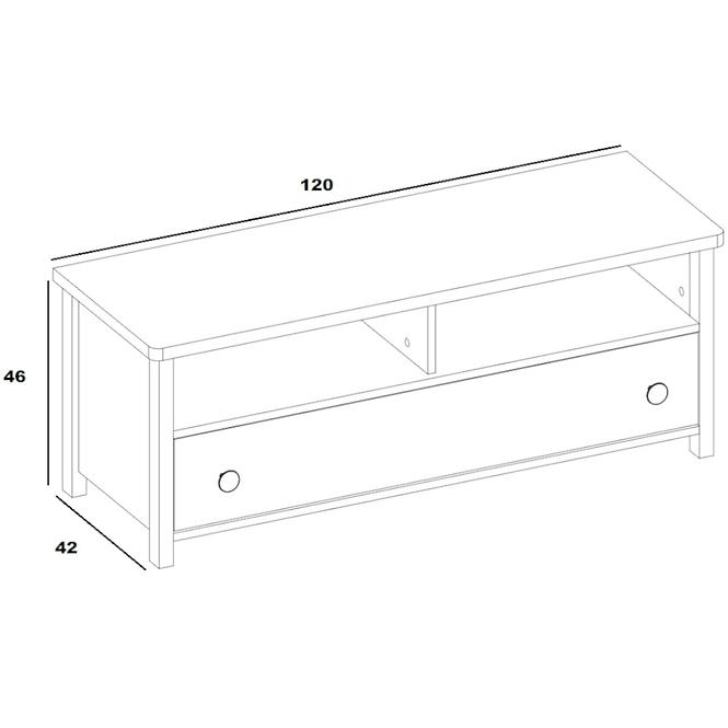 Tv Tisch Luna 120cm Weiß / Pink,2