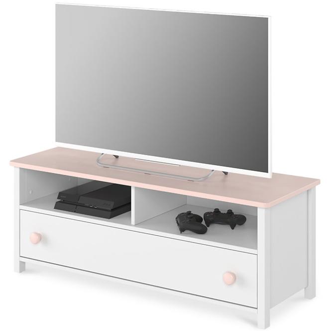 Tv Tisch Luna 120cm Weiß / Pink,3