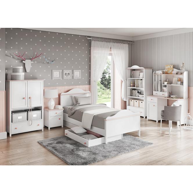 Tv Tisch Luna 120cm Weiß / Pink,4