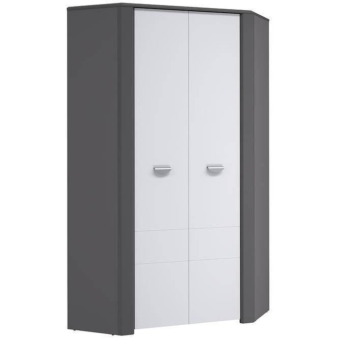 Schrank Hey 97cm Wolfram Grau/Grau Matte/Weiß