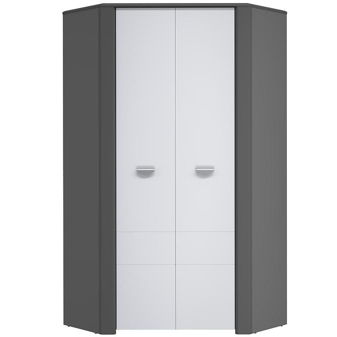Schrank Hey 97cm Wolfram Grau/Grau Matte/Weiß
