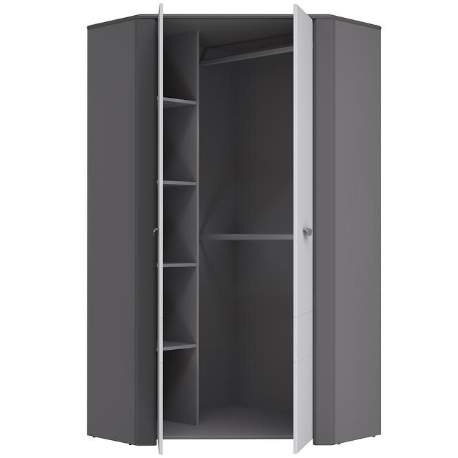 Schrank Hey 97cm Wolfram Grau/Grau Matte/Weiß