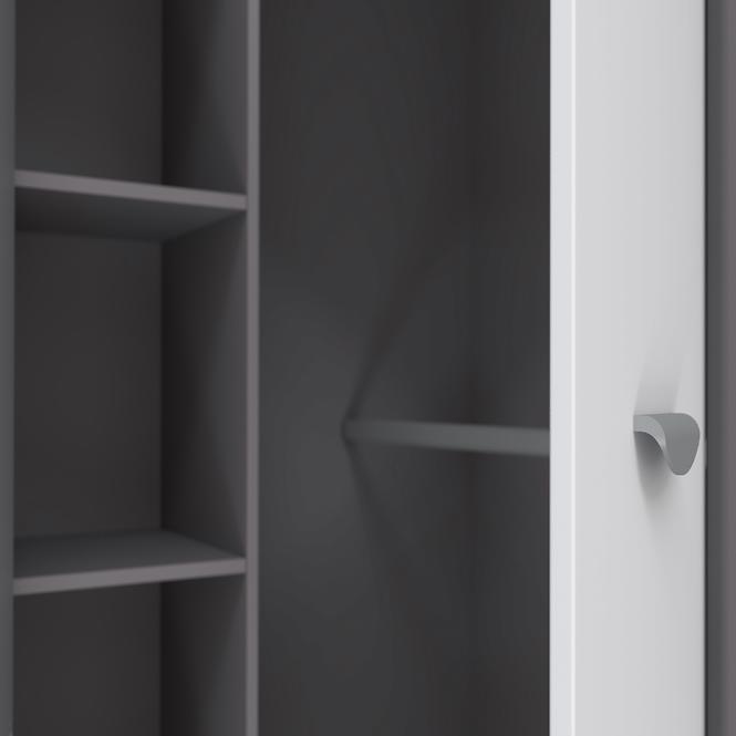 Schrank Hey 97cm Wolfram Grau/Grau Matte/Weiß